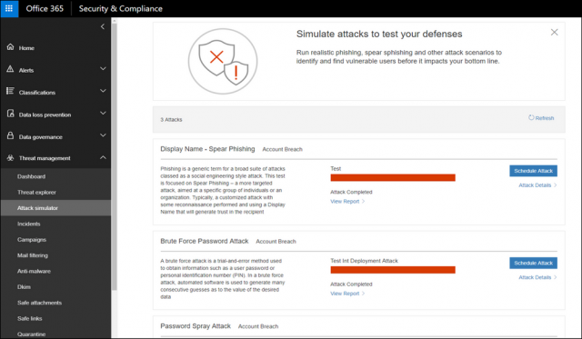 Microsoft анонсировала инструмент Attack Simulator для Office 365 Threat Intelligence
