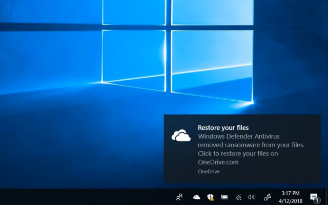 Microsoft анонсировала интеграцию OneDrive Files Restore и Windows Defender Antivirus