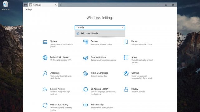 Следы опции «Switch to S Mode» отображаются в сборке Windows 10 Insider Preview Build 17686