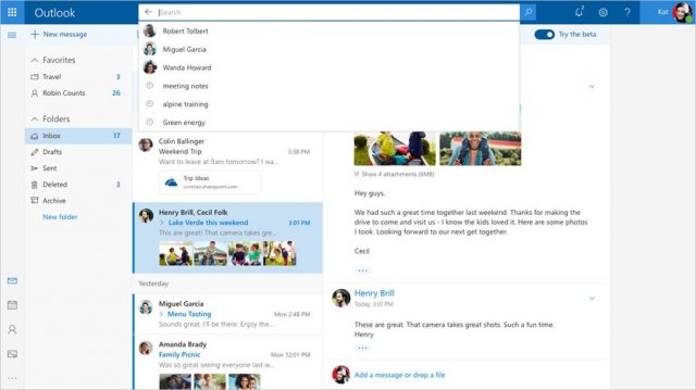 Microsoft работает над Dark Mode для Outlook.com