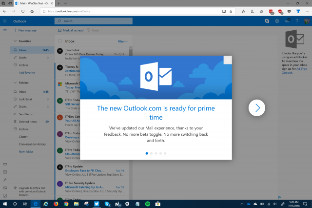Microsoft начала распространять новый интерфейс Outlook.com для всех пользователей