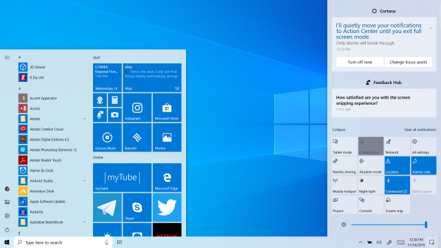 Сборка Windows 10 Build 18282 на видео