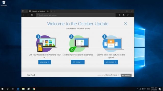 Microsoft обновила страницу поддержки  Windows 10 October 2018 Update