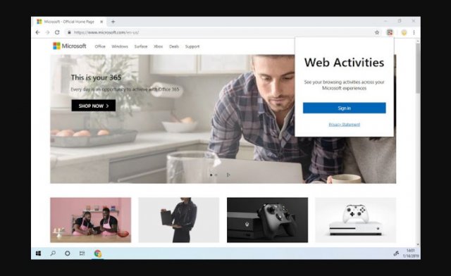 Microsoft выпустила расширение Web Activities для браузера Google Chrome