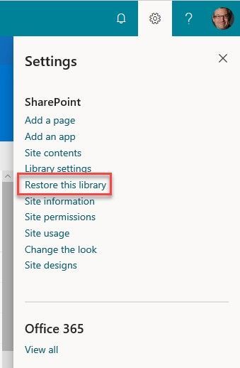 Восстановление файлов для SharePoint и Microsoft Teams 