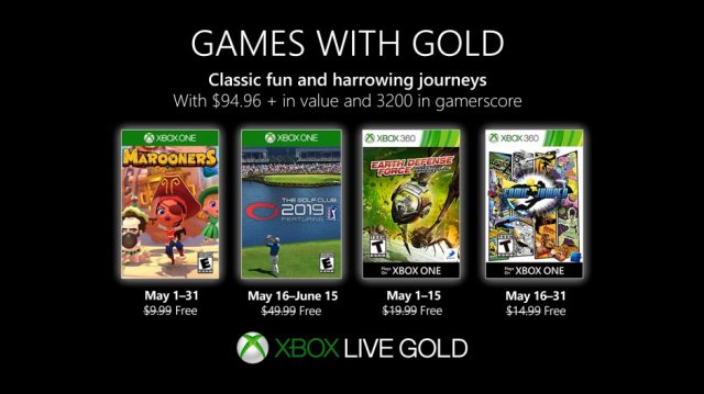 Подписчики Xbox Live Gold получат несколько бесплатных игр в мае