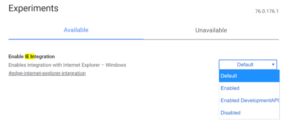 Эмуляция Internet Explorer стала доступна в Microsoft Edge Insider Dev Build 76.0.176.1