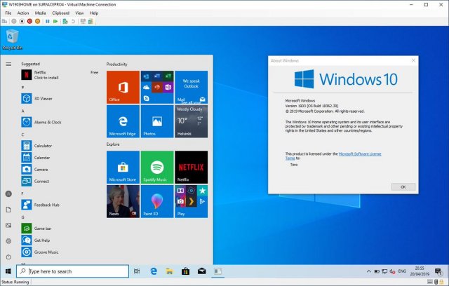 Microsoft тестирует улучшения в сборке Windows 10 Build 18917