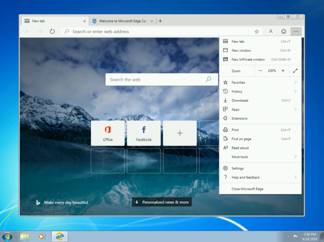 Предварительные сборки Microsoft Edge на Chromium доступны для Windows 7, Windows 8 и Windows 8.1