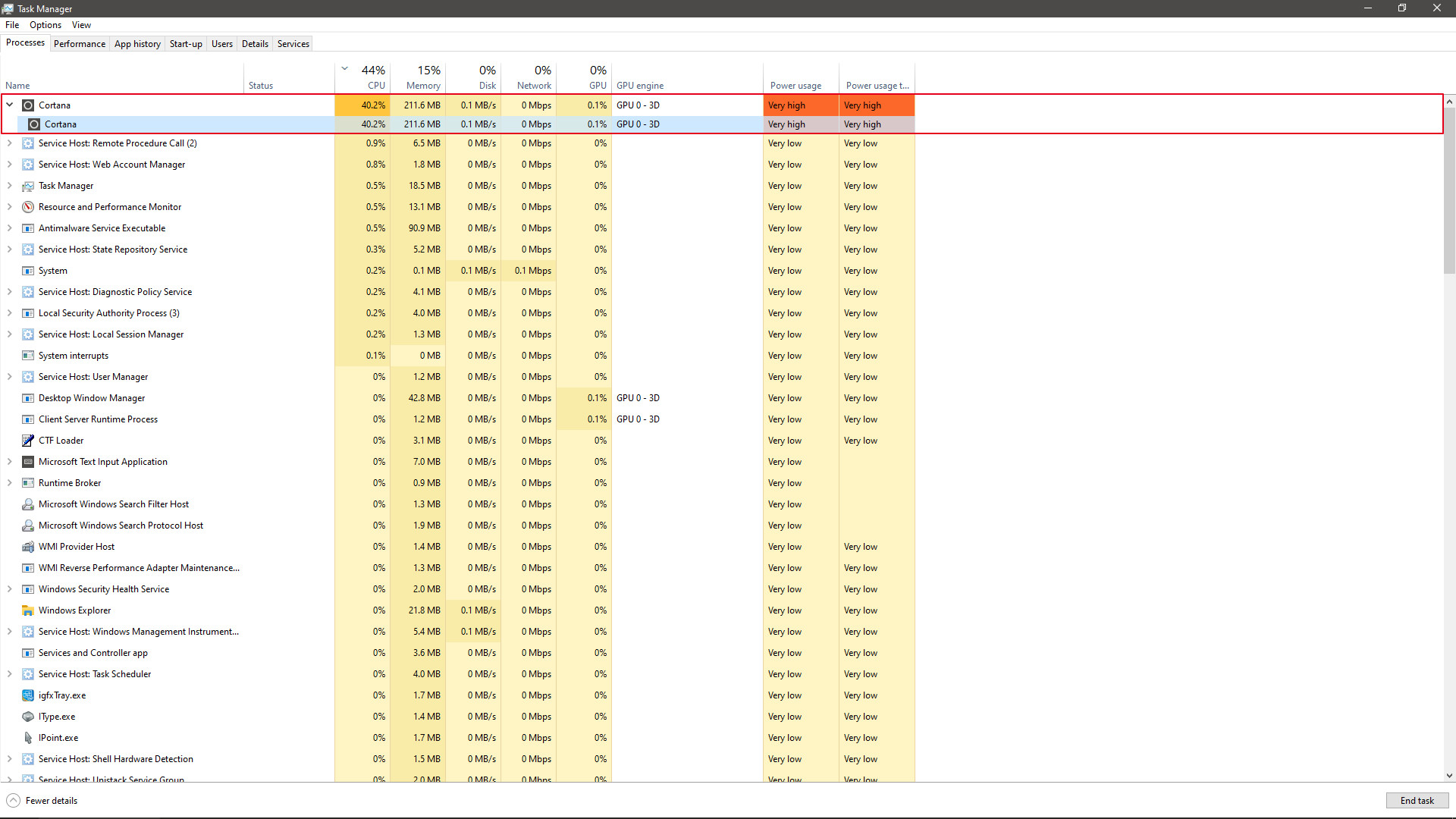 Windows 10 Build 18362.329 вызывает высокую загрузку ЦП (Обновлено)