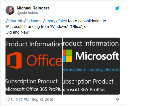 Microsoft может переименовать Office 365 в Microsoft 365