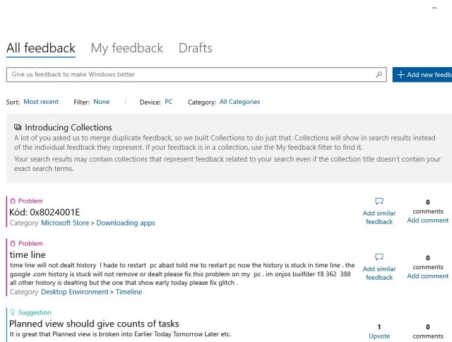 Microsoft выпустила крупное обновление для приложения Feedback Hub