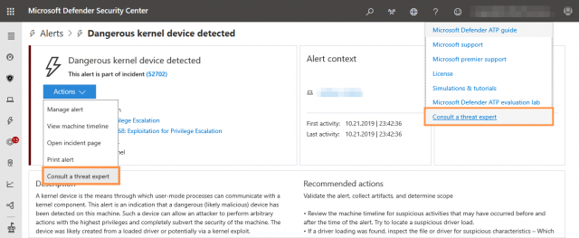 Клиенты Microsoft Defender ATP теперь имеют прямой доступ к экспертам по безопасности