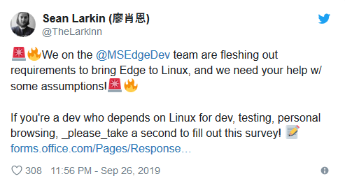 Microsoft выпустит Microsoft Edge на Linux