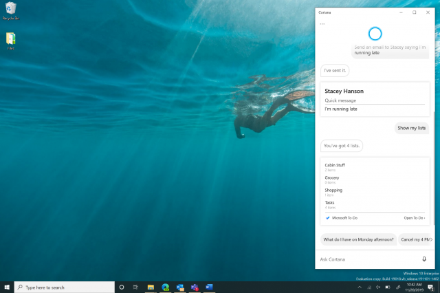 Microsoft обновила приложение Cortana (Beta)