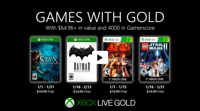 Подписчики Xbox Live Gold получат несколько бесплатных игр в январе следующего года