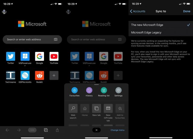 Microsoft недавно выпустила новое обновление для Edge на iOS
