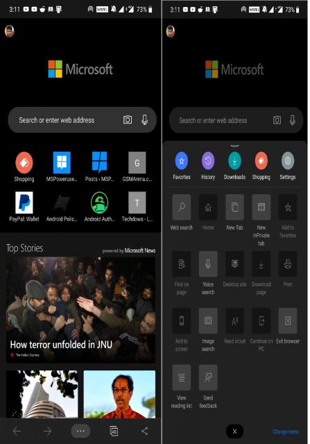 Обновлённое меню навигации доступно всем пользователям Microsoft Edge на Android (Обновлено)