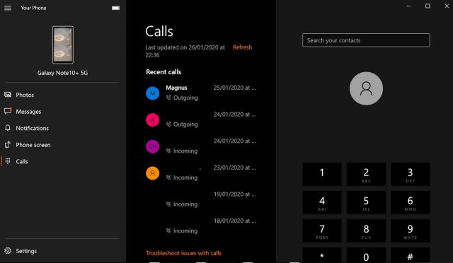 Обычные пользователи Windows 10 начали получать функцию «Вызовы» в приложении «Ваш телефон»