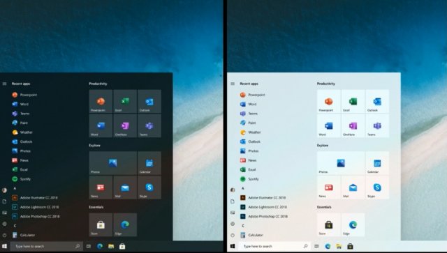 Microsoft продемонстрировала вариант нового меню «Пуск» в Windows 10