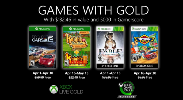 Xbox Live Gold получит несколько бесплатных игр в апреле