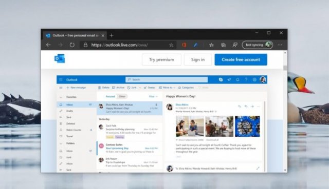 Microsoft начала рекламировать новый Edge в Outlook