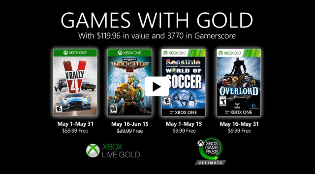 Xbox Live Gold получит несколько бесплатных игр в мае