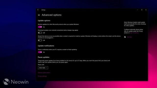 Windows 10 May 2020 Update теперь не позволяет вручную откладывать обновления функций