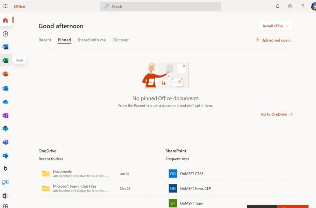 Microsoft обновила домашнюю страницу Microsoft 365 Office