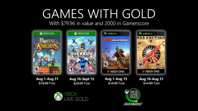 Подписчики Xbox Live Gold получат несколько бесплатных игр в августе