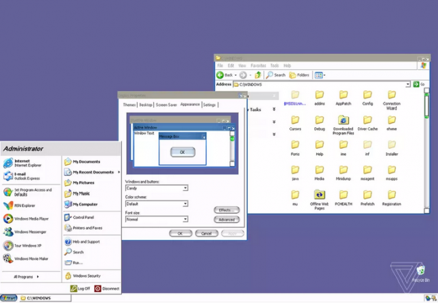 Windows XP имела тему оформления в стиле Mac