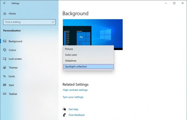 Windows 10 21H2 позволит использовать функцию Windows Spotlight на рабочем столе