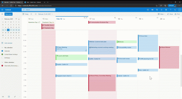 Microsoft Outlook получает новый вид календаря