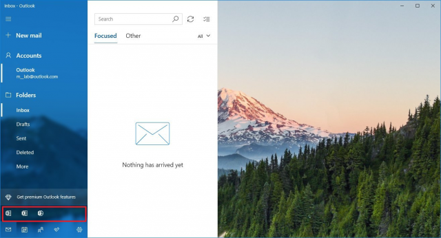 Приложение «Почта» для Windows 10 получило ярлыки веб-приложений Office