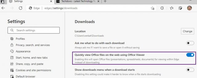 Microsoft тестирует встроенный инструмент просмотра файлов Office для Edge
