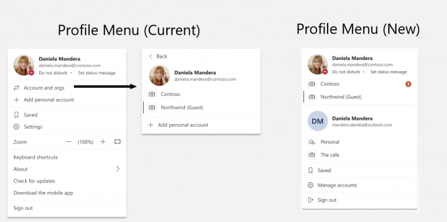 Microsoft обновит меню профиля в Microsoft Teams