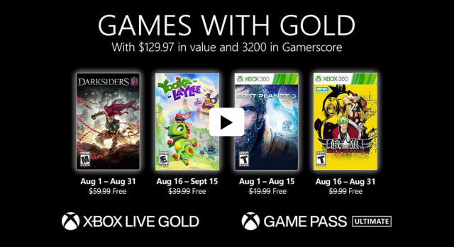 Скоро в Xbox Live Gold: Darksiders III, Yooka-Laylee и другое