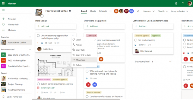 Microsoft Planner теперь позволяет пользователям перемещать задачи в любой из своих планов