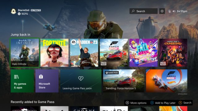 Microsoft обновляет главный экран Xbox