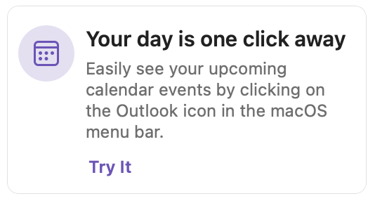 Ваш день на расстоянии одного клика в Outlook для Mac