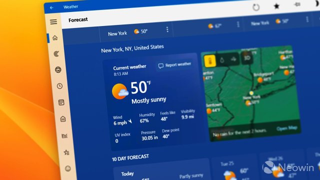 Microsoft удаляет рекламу и новости из приложения «Погода»