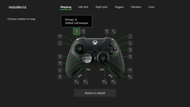Сопоставление кнопок клавиатуры для контроллеров Xbox