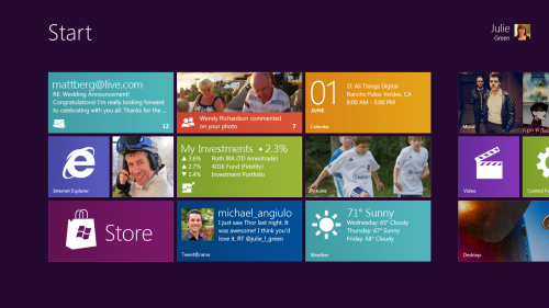 Возможно будет выбор изображений в качестве фона стартового экрана в Windows 8