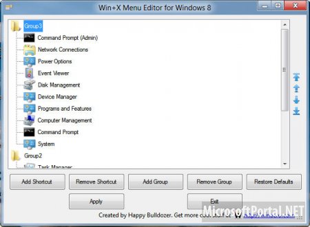 Win+X Menu Editor