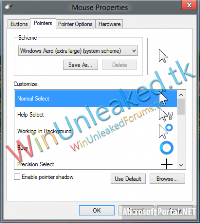 Новые курсоры в Windows 8