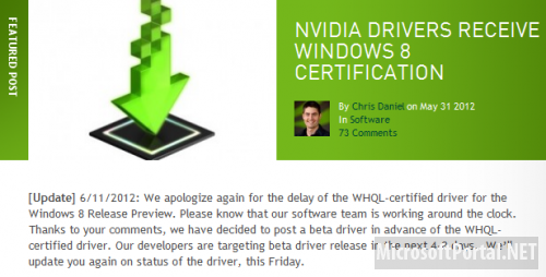 NVIDIA GeForce 302.80 Beta для Windows 8 Release Preview