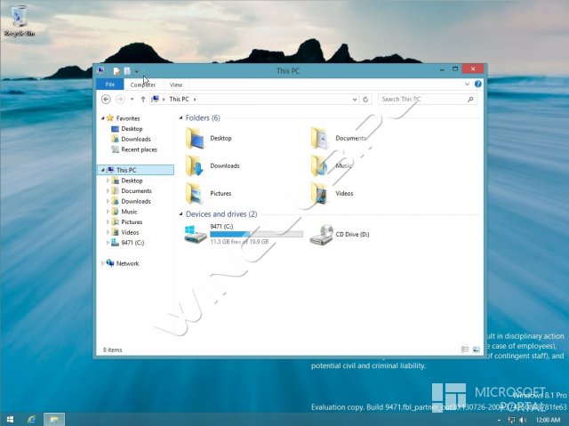 Windows 8.1 Build 9471 утекла в сеть