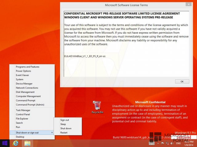 Еще скриншоты обновления для Windows 8.1