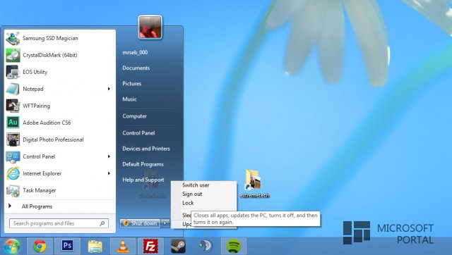В последние сборки Windows 8.1 2014 Update интегрирован Мини-Пуск ?