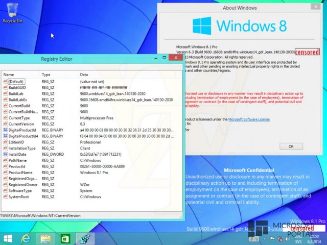 Скриншоты сборки  6.3.9600.16608.WINBLUES14_GDR_LEAN.140130-2030